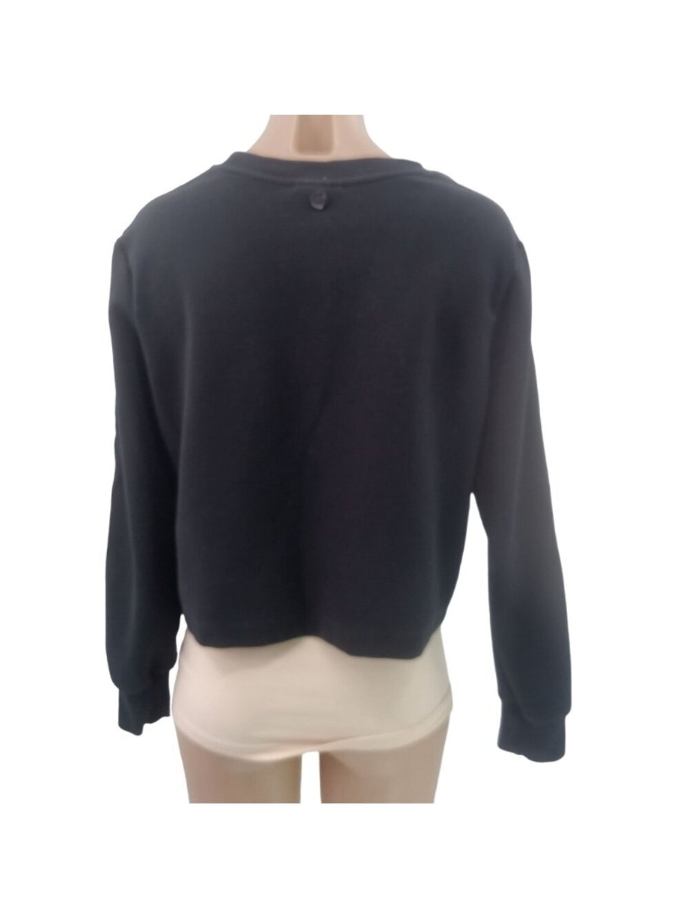 Hunter Target Womens Black Spell Out Cropped Sweatshirt Size M 3D Pullover - Picture 3 of 10